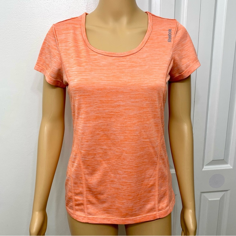 Reebok Heather Orange Fitted Short Sleeve Active Tee size S